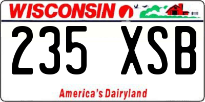 WI license plate 235XSB