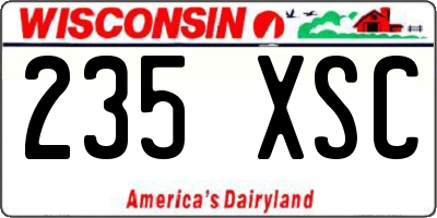 WI license plate 235XSC