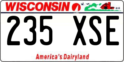 WI license plate 235XSE