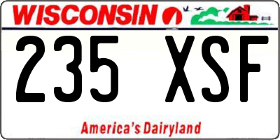 WI license plate 235XSF