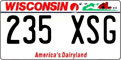 WI license plate 235XSG