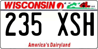 WI license plate 235XSH