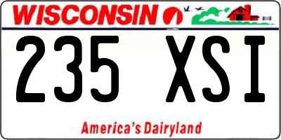WI license plate 235XSI