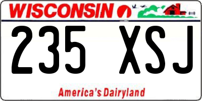 WI license plate 235XSJ