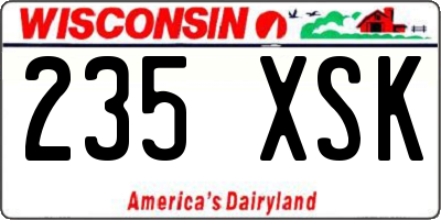 WI license plate 235XSK