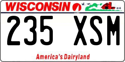 WI license plate 235XSM