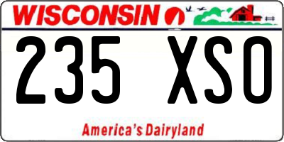 WI license plate 235XSO