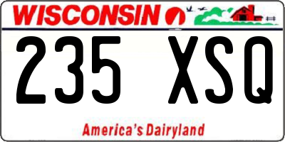 WI license plate 235XSQ