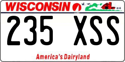 WI license plate 235XSS