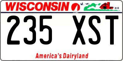 WI license plate 235XST