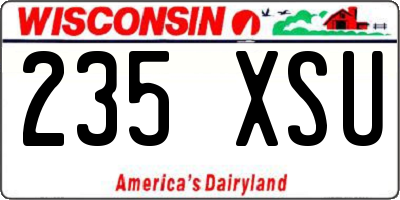 WI license plate 235XSU