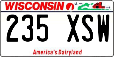 WI license plate 235XSW