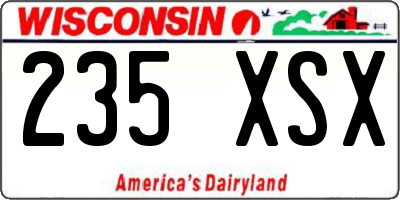 WI license plate 235XSX