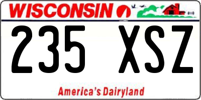 WI license plate 235XSZ