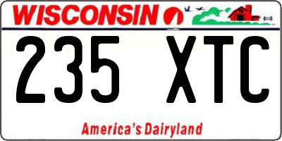 WI license plate 235XTC