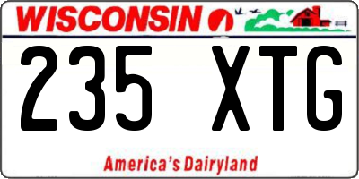 WI license plate 235XTG