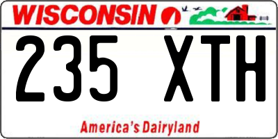 WI license plate 235XTH