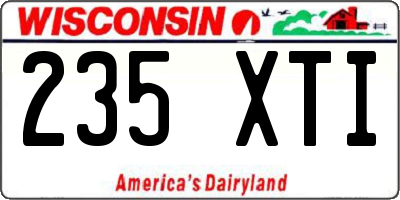 WI license plate 235XTI