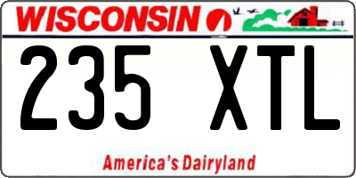 WI license plate 235XTL