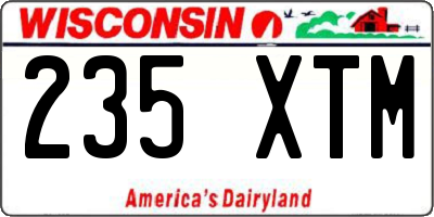 WI license plate 235XTM