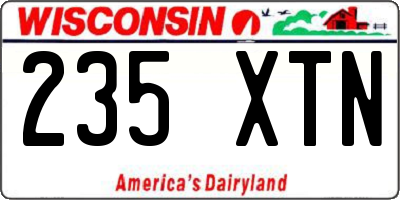 WI license plate 235XTN