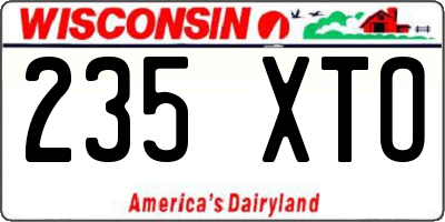 WI license plate 235XTO