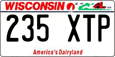 WI license plate 235XTP