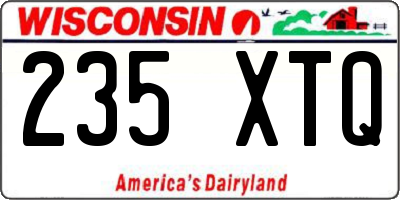 WI license plate 235XTQ