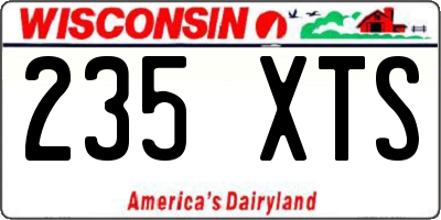 WI license plate 235XTS