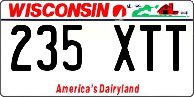 WI license plate 235XTT