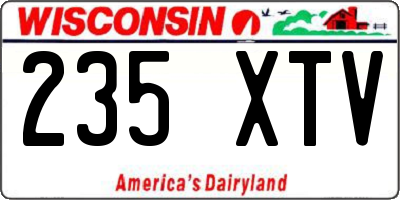 WI license plate 235XTV
