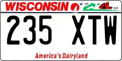 WI license plate 235XTW