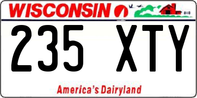 WI license plate 235XTY