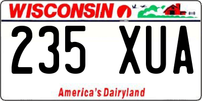 WI license plate 235XUA