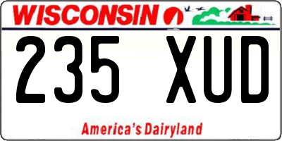 WI license plate 235XUD