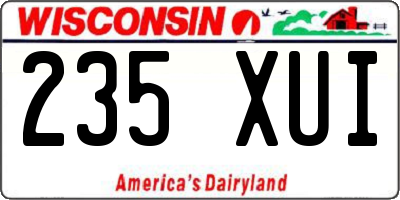 WI license plate 235XUI