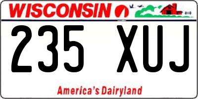 WI license plate 235XUJ
