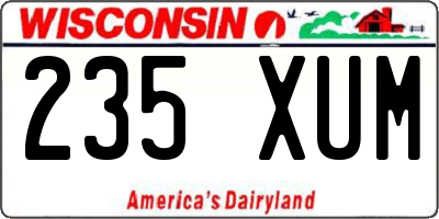 WI license plate 235XUM
