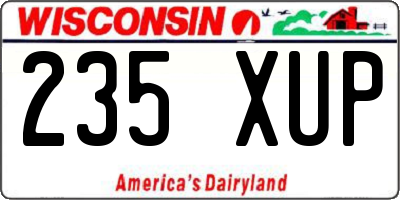 WI license plate 235XUP