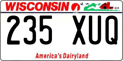 WI license plate 235XUQ