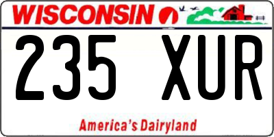WI license plate 235XUR