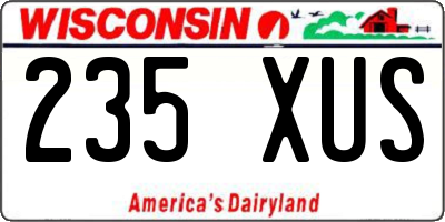 WI license plate 235XUS