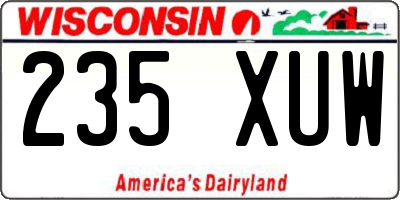 WI license plate 235XUW