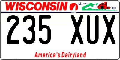 WI license plate 235XUX