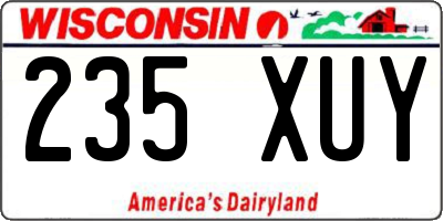 WI license plate 235XUY