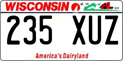 WI license plate 235XUZ