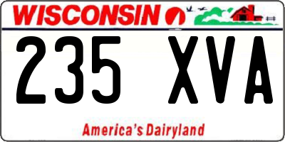 WI license plate 235XVA