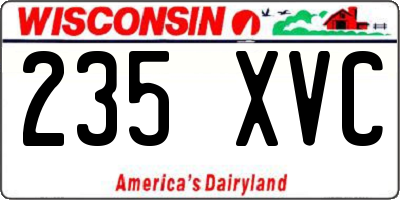 WI license plate 235XVC