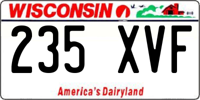 WI license plate 235XVF