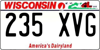 WI license plate 235XVG